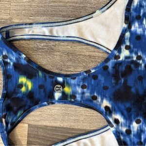 lululemon athletica Blue Patterned Tank Top